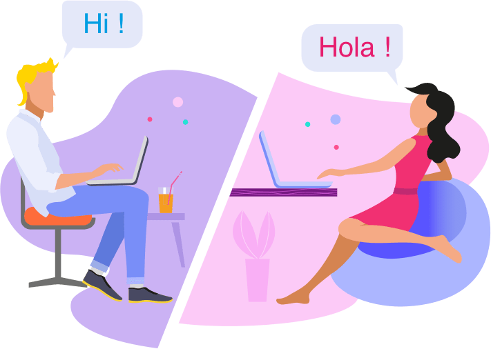 Male Jerk Hub multilingual online video chat illustration